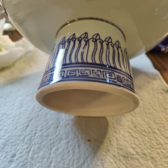 Rep Of China Blu/Whi Double Happiness Porcelain Tazza Offering Plate+Orig Label - Picture 11 of 13